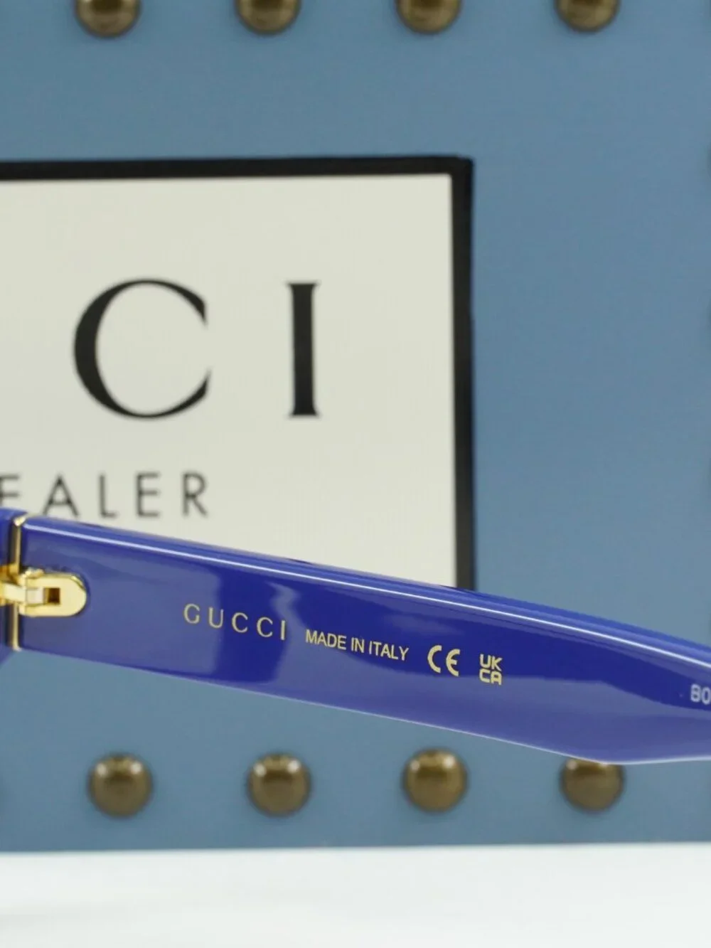 Gucci GG1141O 002 Rectangle Eyeglasses – Blue 56mm - Picture 5 of 10